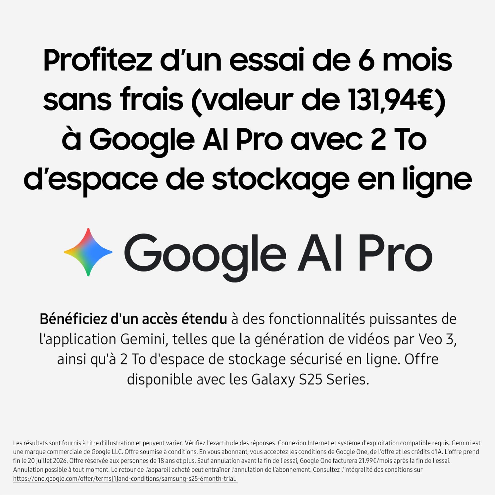 Samsung Galaxy S25 FE, Smartphone Android 5G avec Galaxy AI, 256 Go, Chargeur secteur rapide 25W inclus, Smartphone déverrouillé, Blanc, Version FR