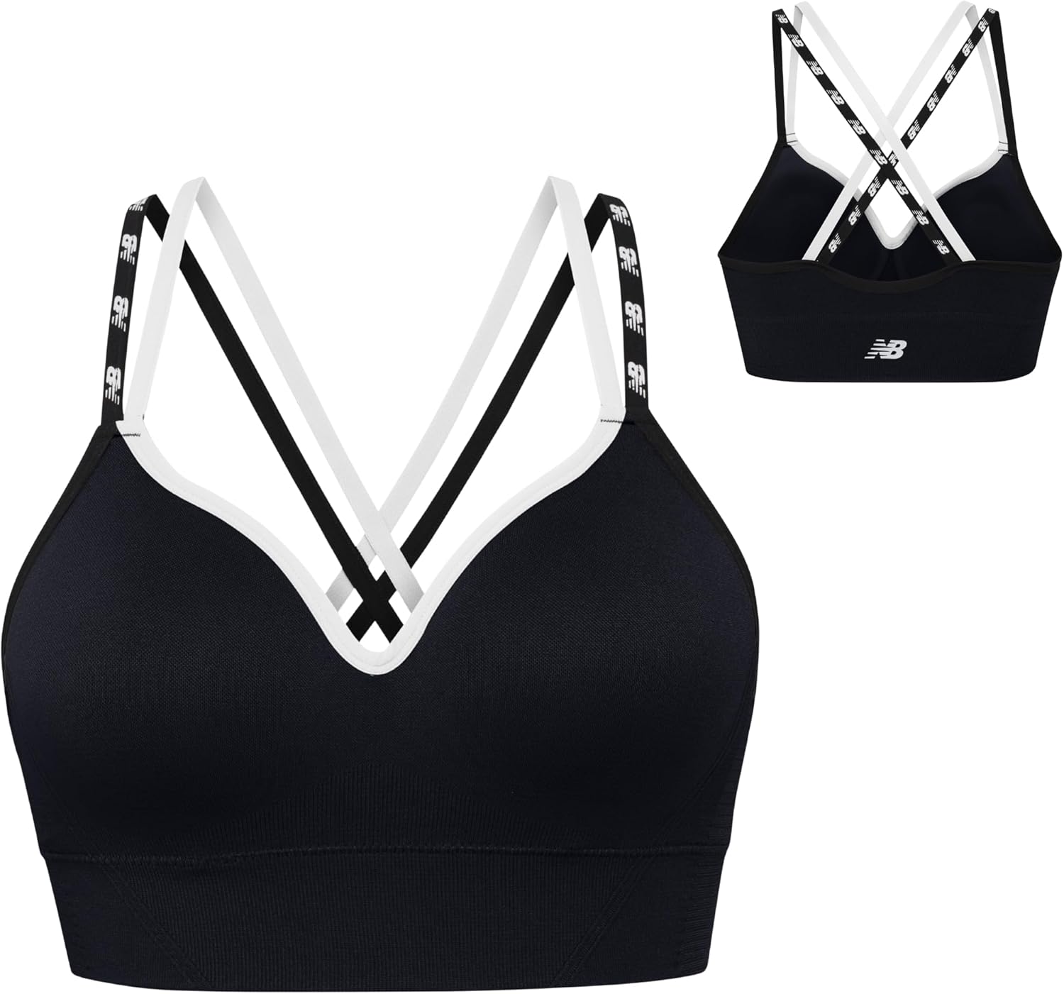 New Balance Women's Sports Bra with Molded Cups, High Impact Athletic Workout Set, Crisscross Strap, Seamless Bra for Women, - Image 5