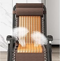 Vista 4 de Zero Gravity - Silla reclinable plegable ajustable de bambú con almohada y soporte para tazas, patio, césped, reclinable, para exteriores, piscina