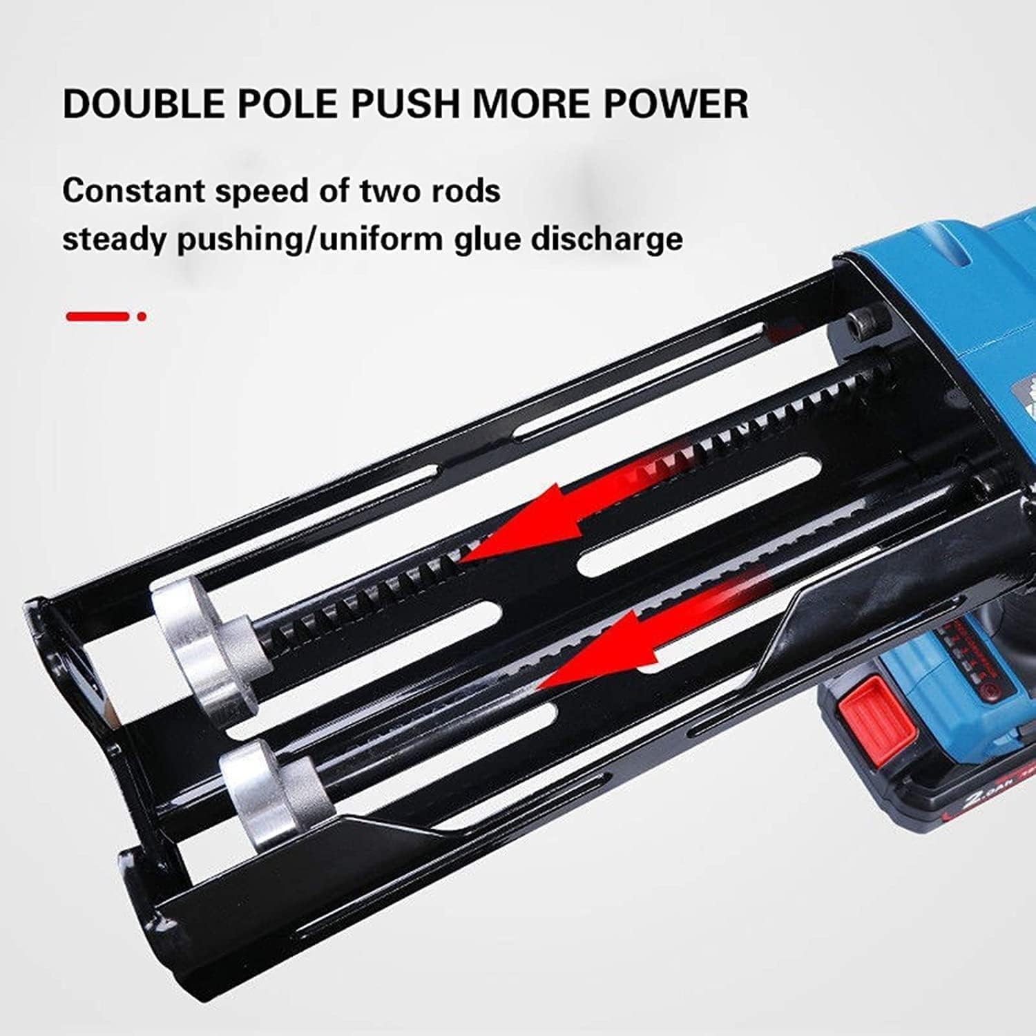 Pistola de Masilla Eléctrica 12V Sin Cable, Aplicador de Epoxi Doble Cartucho con Sistema de Doble Varilla y Control de 5 Velocidades Ajustable para Sellado Profesional de Ventanas, Puertas y Bañeras