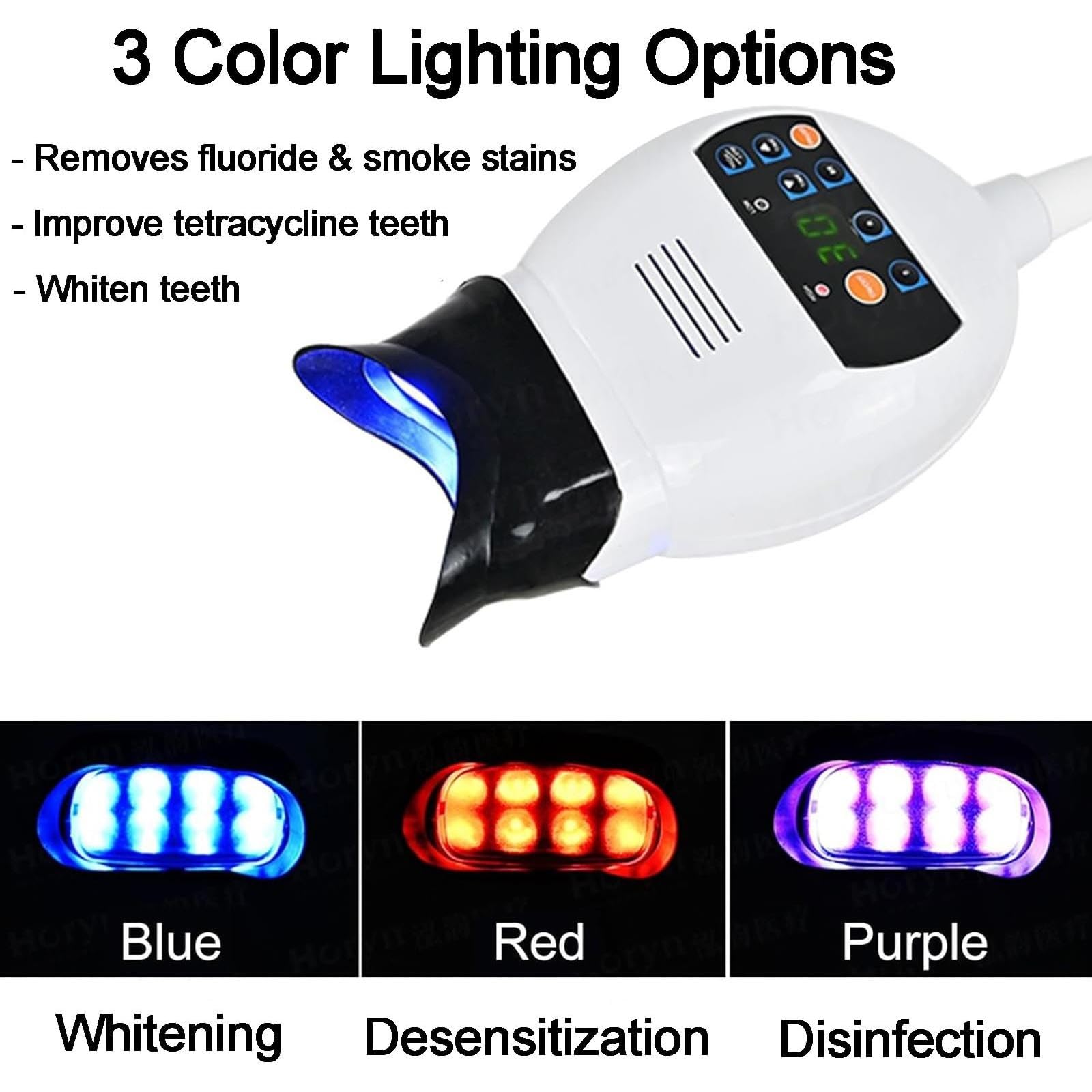 Generico Lampada Sbiancante Dentale, Lampada Sbiancante LED a 3 Colori