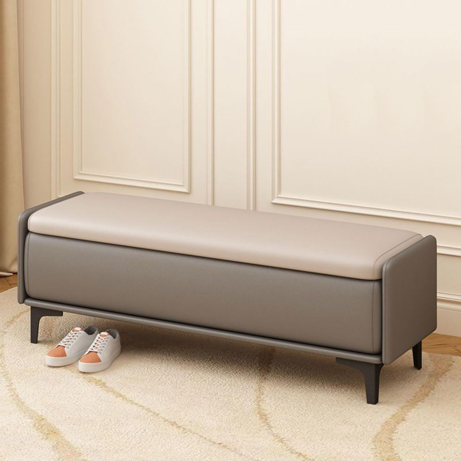 Banc de rangement de luxe pour chambre résolvant le désordre