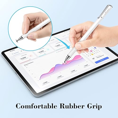 Miniatura 5 de Mixoo Lápiz óptico para pantallas táctiles, paquete de 6, punta de disco y fibra, 2 en 1, lápiz capacitivo universal de alta sensibilidad para iPad,