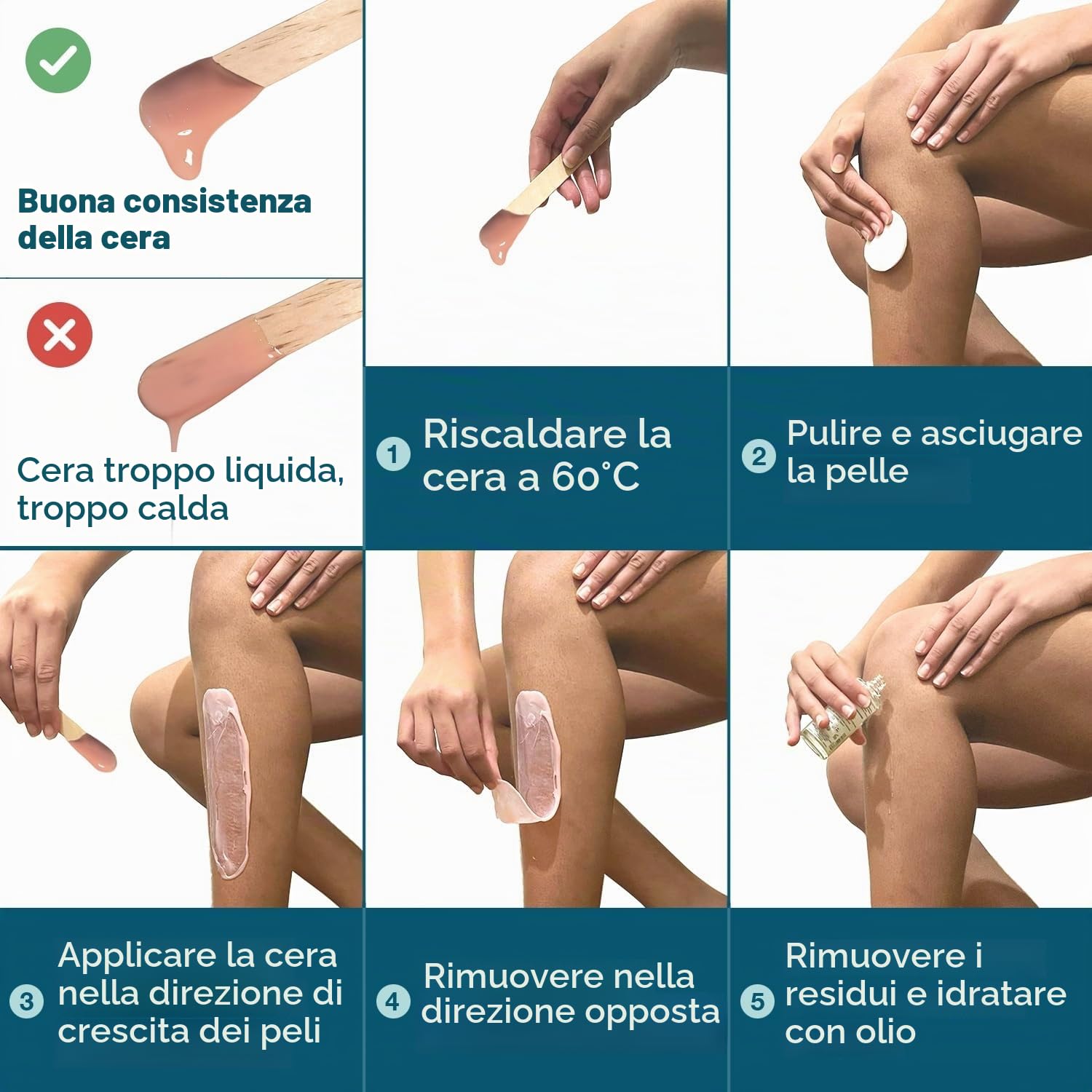 Kit scaldacera professionale con ciotola in silicone – Scaldacera digitale a caldo, senza strisce, con cera ipoallergenica a bassa temperatura da 400 g, per viso, bikini, depilazione del