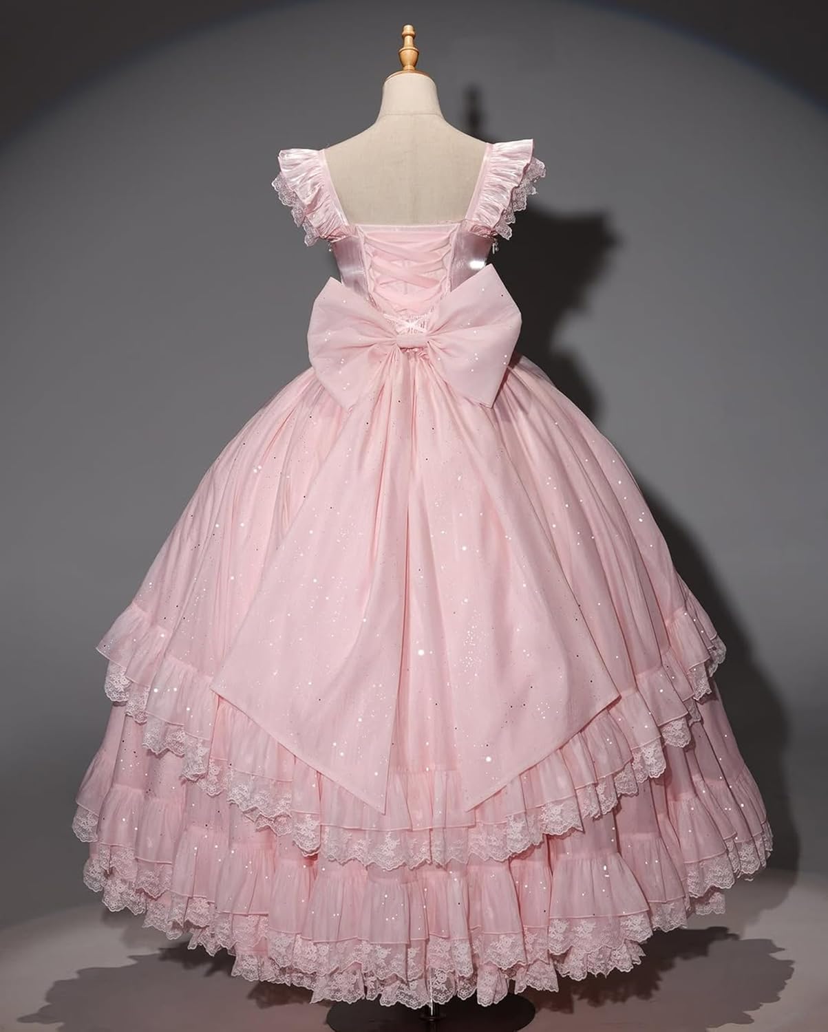 XYAYE Princess Tulle Victorian Dress with Bow Puffy Beaded Medieval Vintage Dresses Layered Lace Renaissance Ball Gown - Image 3