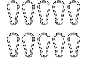 10-Pack Stainless Steel Flag Carabiners for Outdoor Adventures