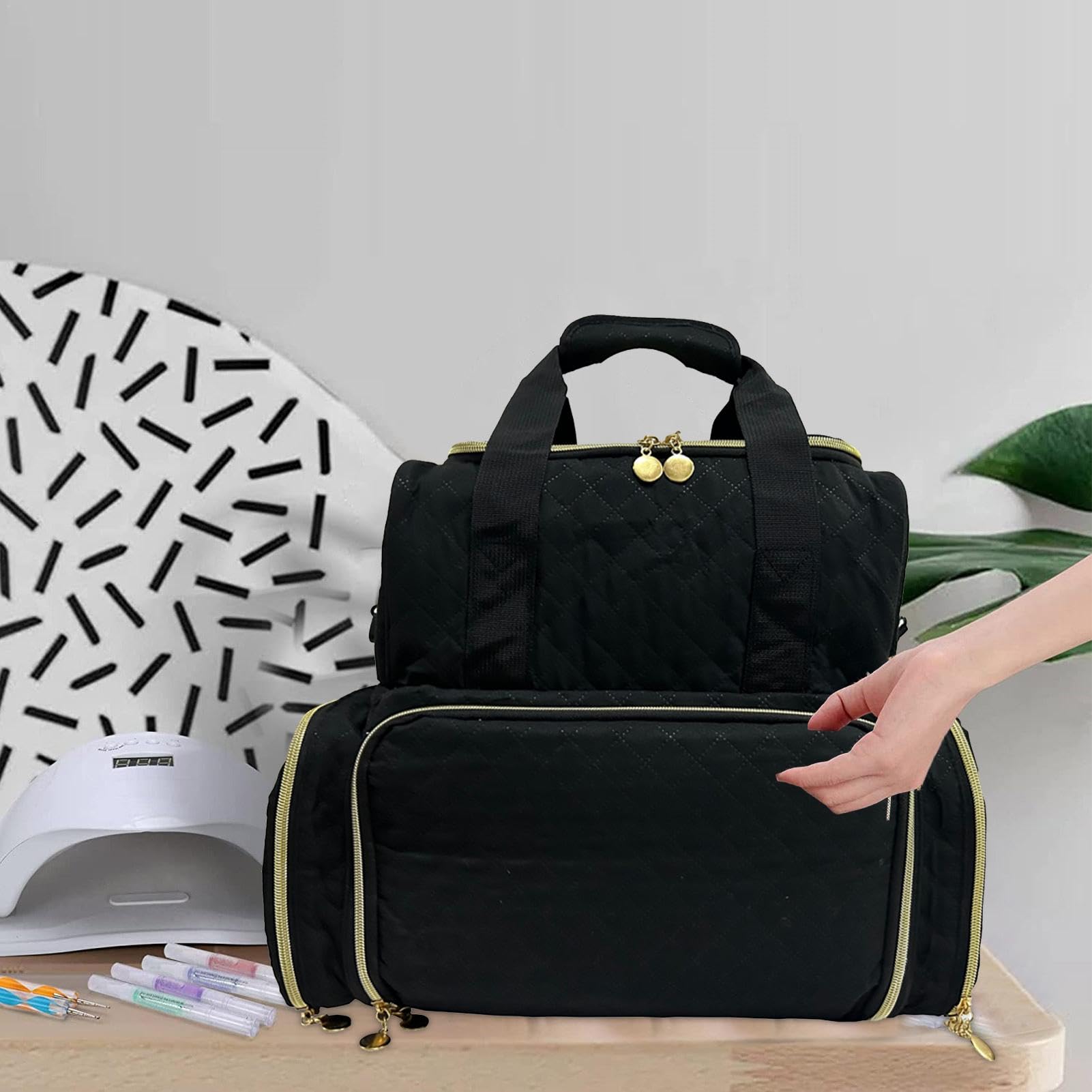Organizer na lakier do paznokci, torba podróżna na zestaw do manicure | organizer na lakier do paznokci, mieści 48 butelek, torba podróżna na akcesoria do manicure
