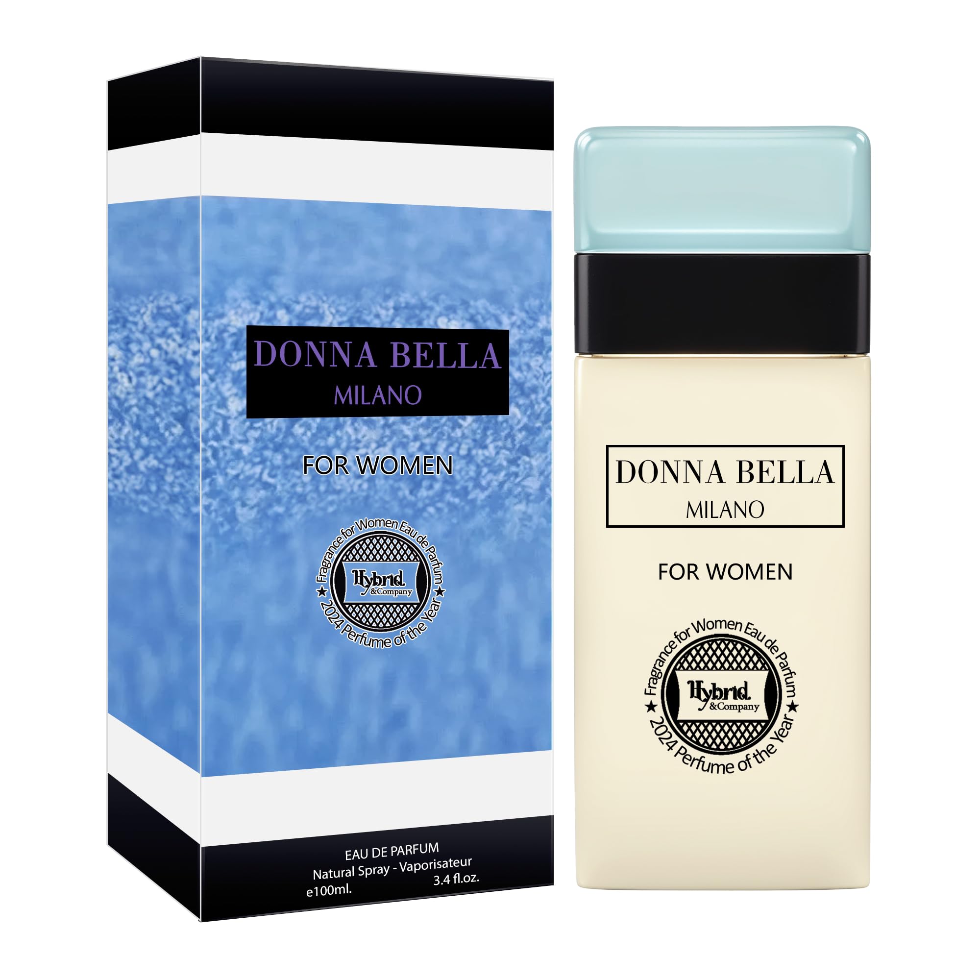 Hybrid & Company Women Donna Bella Milano Light Blue Eau De Parfum Natural Spray Vaporisateur 3.4 Fl Oz