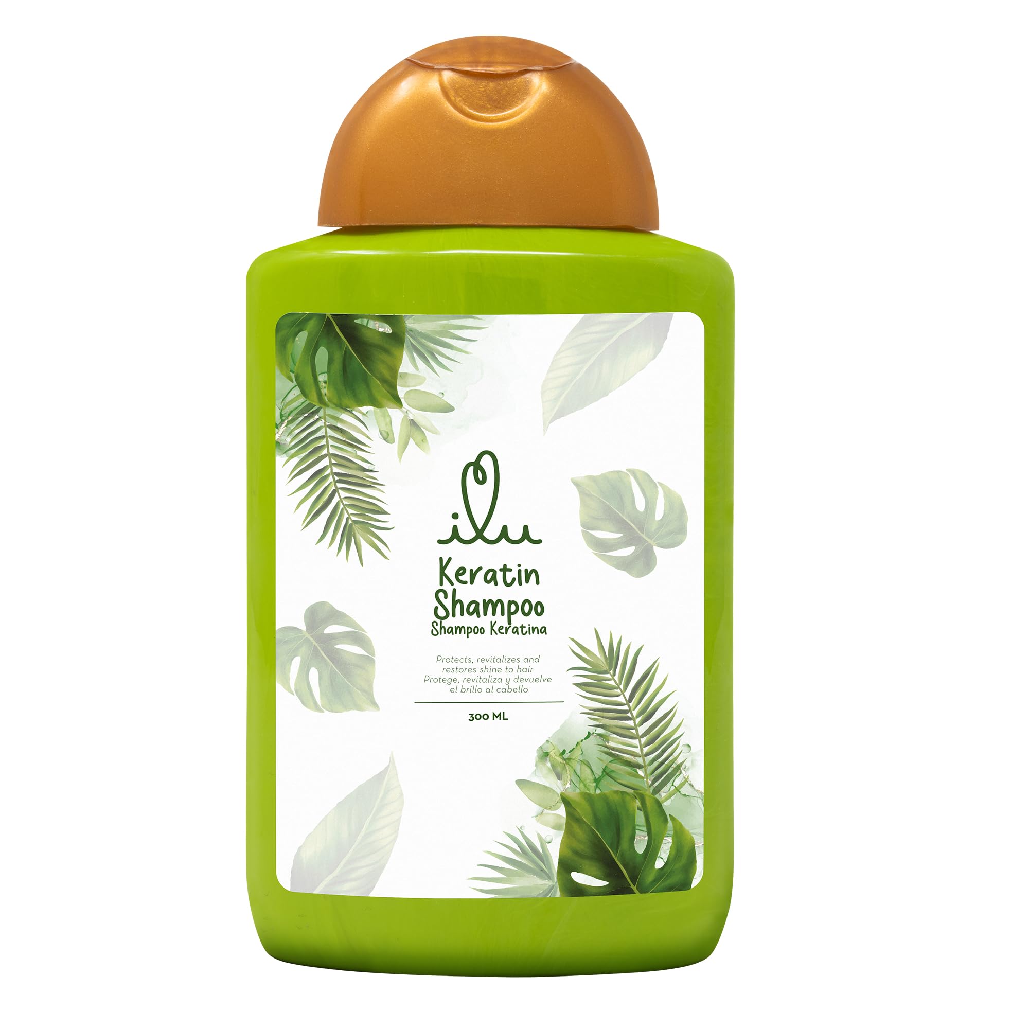 ILU Keratin Shampoo for Hair - Keratin Complex, Frizz Control, Hair Strengthener, Hair Repair Treatment, Sulfate-Free Shampoo for Damaged Hair, Smooth and Shine for Strong Healthy Hair (300ml)