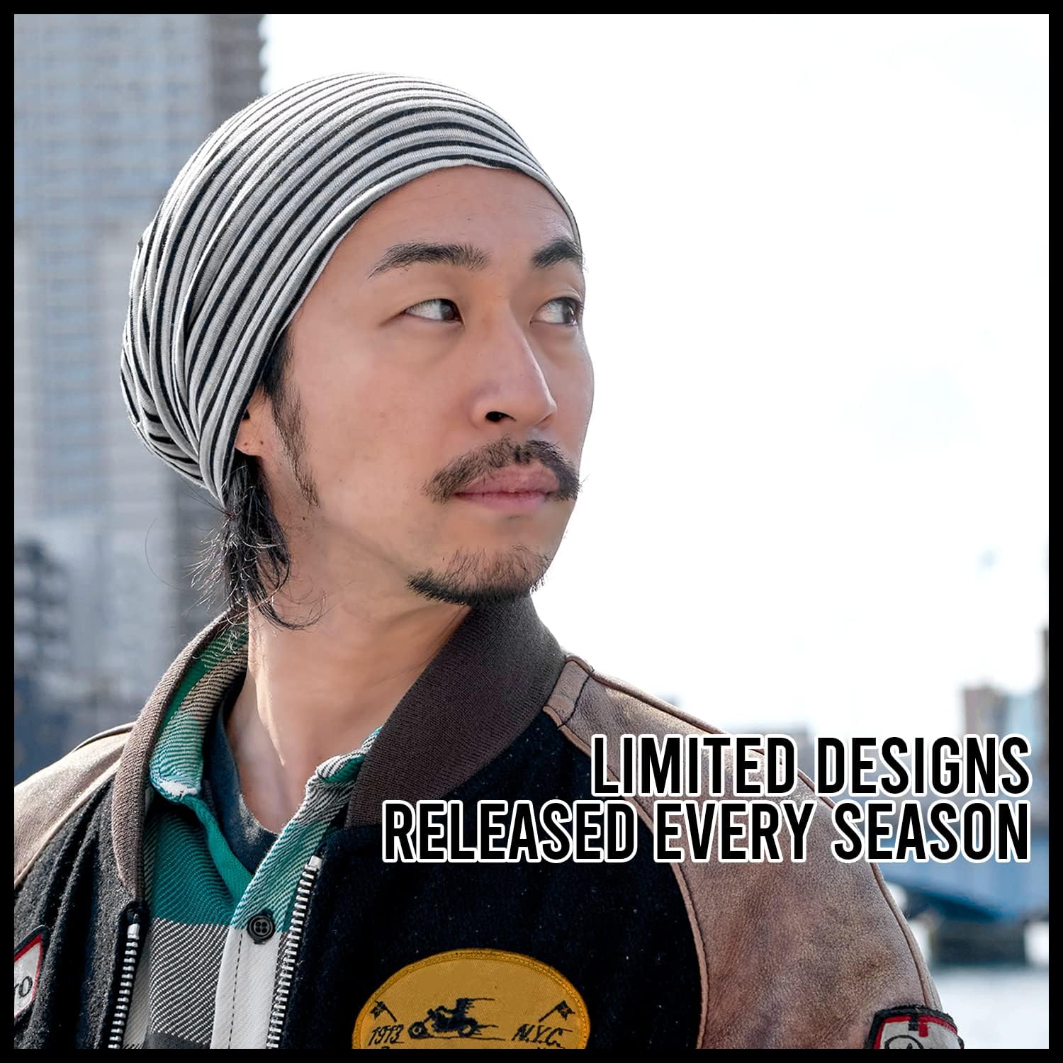 CHARM Organic Cotton Slouchy Beanie - Womens Chemo Hat Japanese Mens Hipster Cap - Image 6