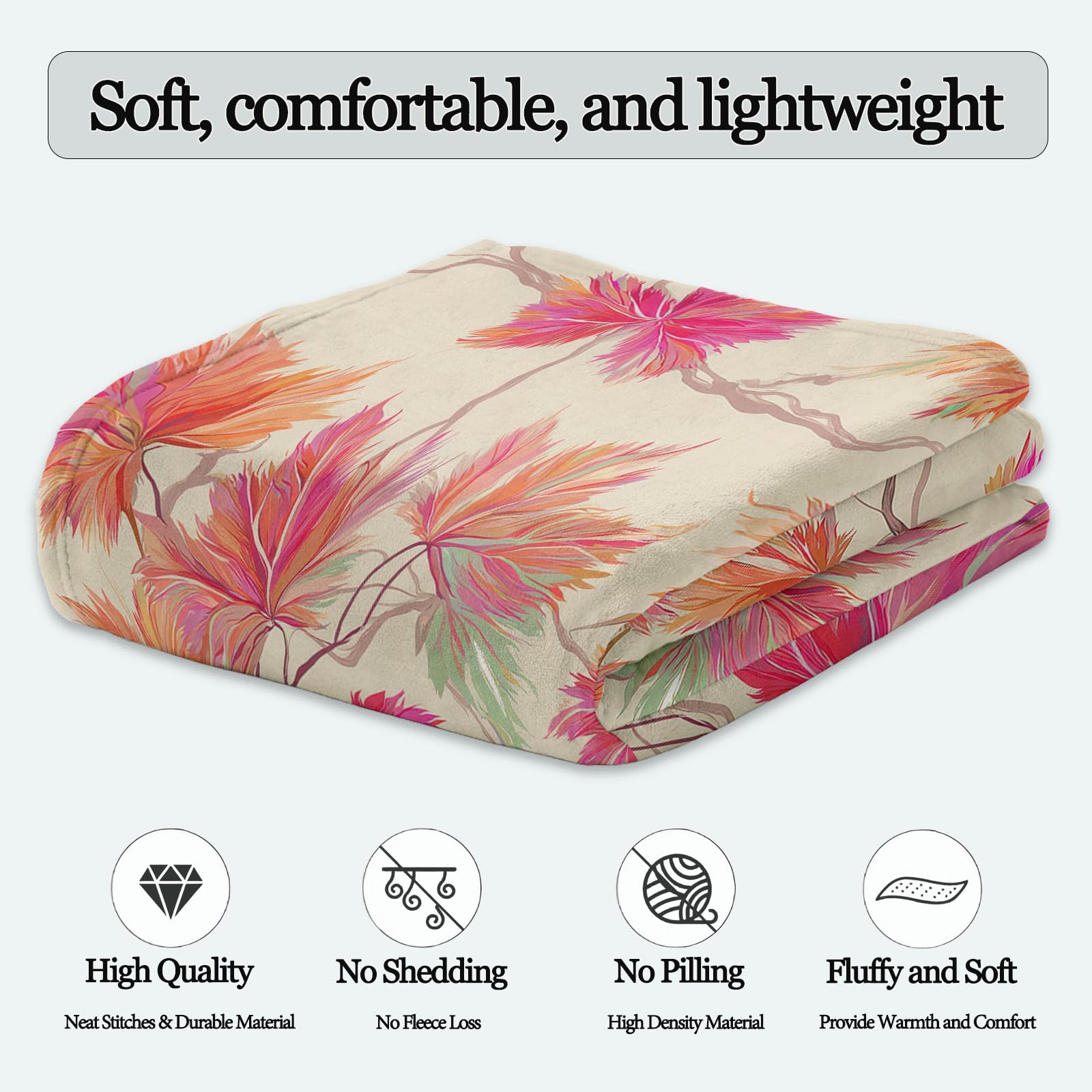Generisch Manta de 180 x 200 cm, suave franela de color rosa y naranja, exquisita manta de forro polar, manta de sofá para cama, sofá o dormitorio