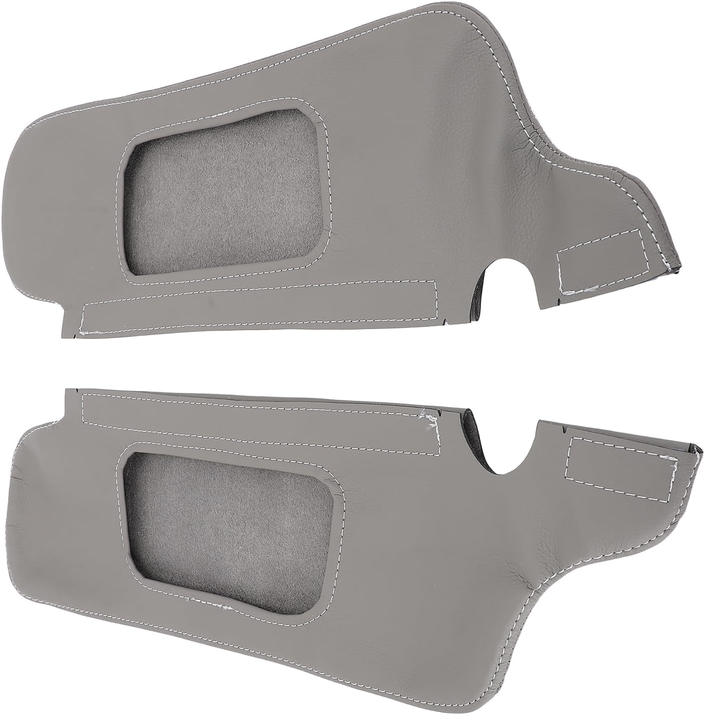 2-Pack PU Leather Sun Visor Covers, Scratch Resistan t Visor Replacements for 1994-2004 (Gray)