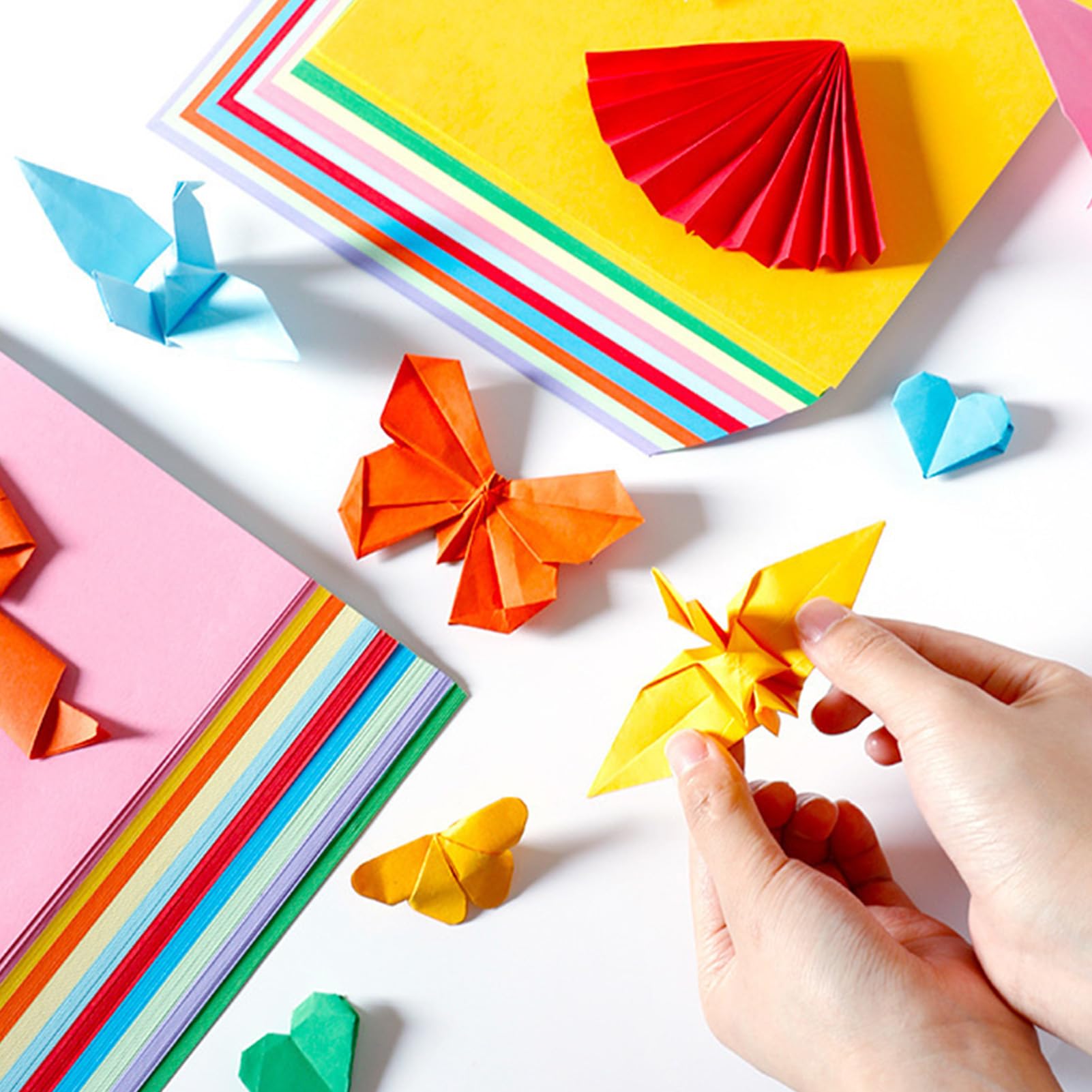 Papier Origami 200 Feuilles - 20 Couleurs - 15x15 Cm - 80 G/m² - Avec Ciseaux Et Colle - 6