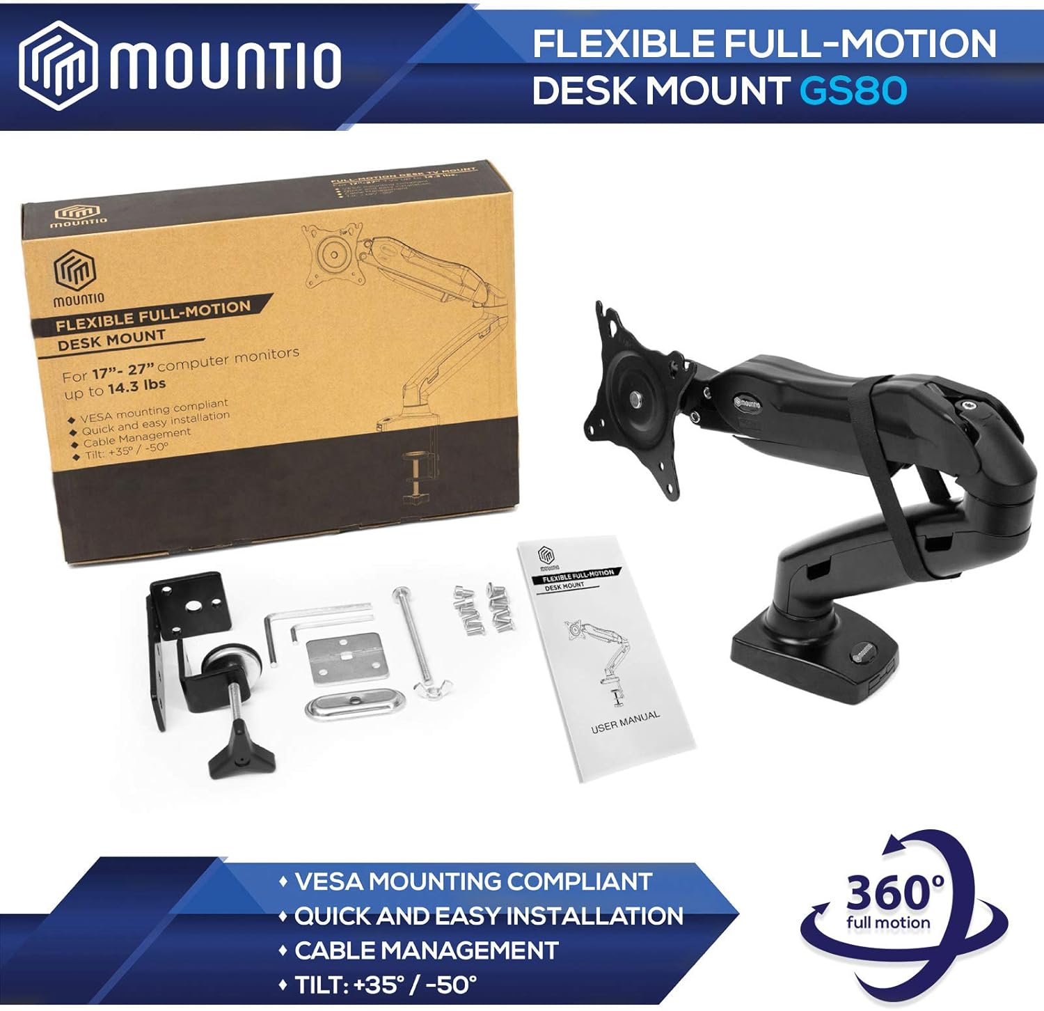 🛒 Crаzу Dеаlѕ Mountio Full Motion LCD Monitor Arm - Gas Spring Desk Mount Stand for Screens up to 27 Flаѕh Dеаlѕ - 50% оƒƒ Mountio Full Motion LCD Monitor Arm - Gas Spring Desk Mount Stand for Screens up to 27