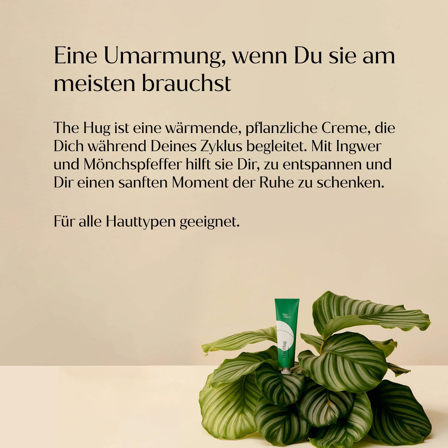 This Place The Hug Pflanzliche Perioden Creme, Wärmend, 60ml | Wärmende Körpercreme mit Ingwer und Mönchspfeffer, Wohltuende Zyklus-Begleitung
