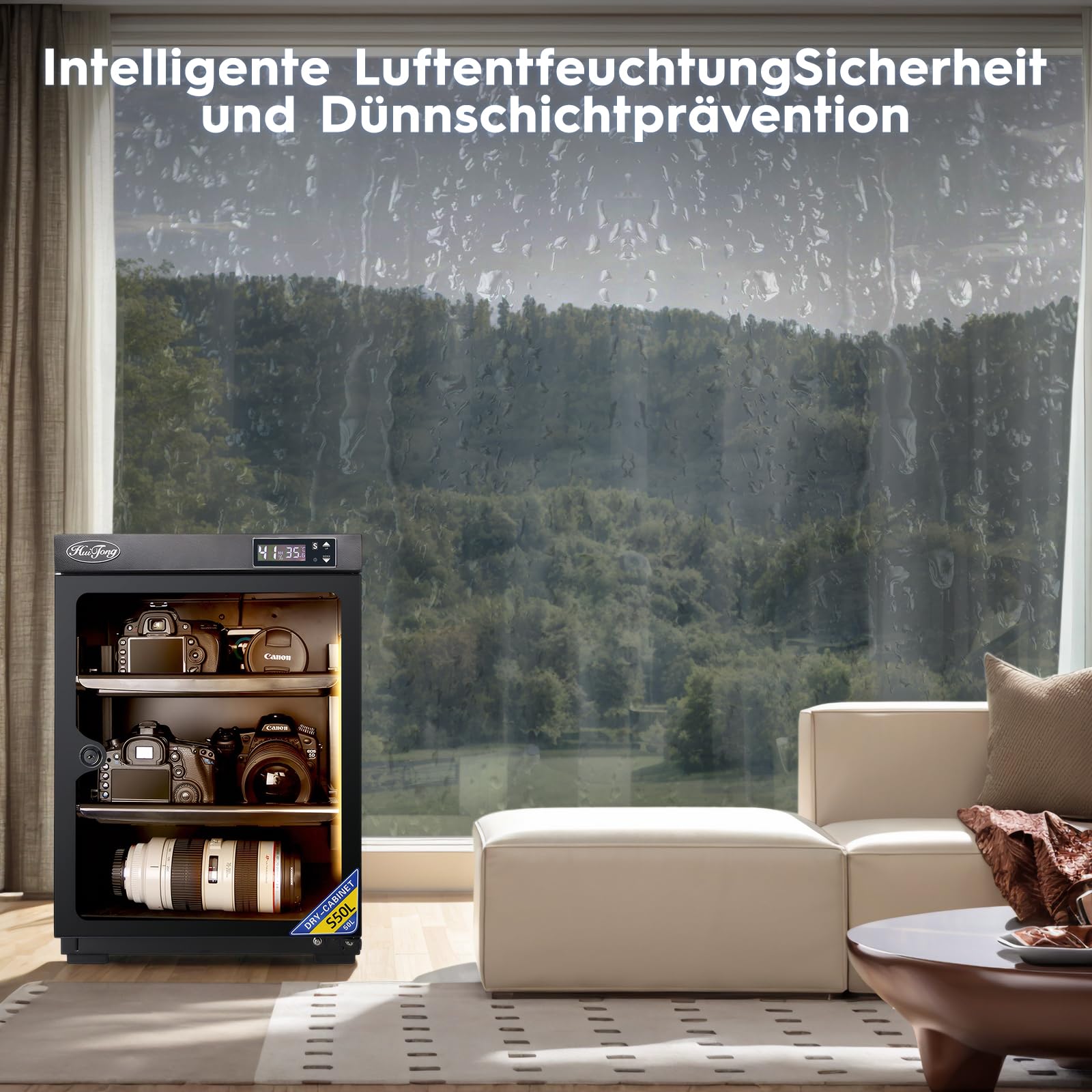 Armoire sèche électronique étanche à l'humidité pour appareil photo avec lumières LED
