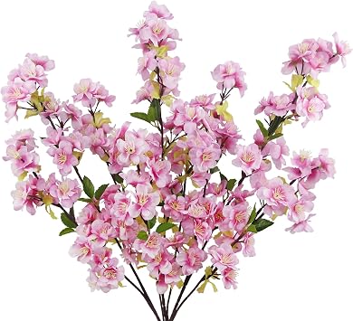 3 Pcs Cherry Blossom Branches for Vase Long Stems Artificial Flowers Spring Summer Decor Pink Faux Silk Cherry Blossom Branches for Home Wedding Party Table Centerpieces