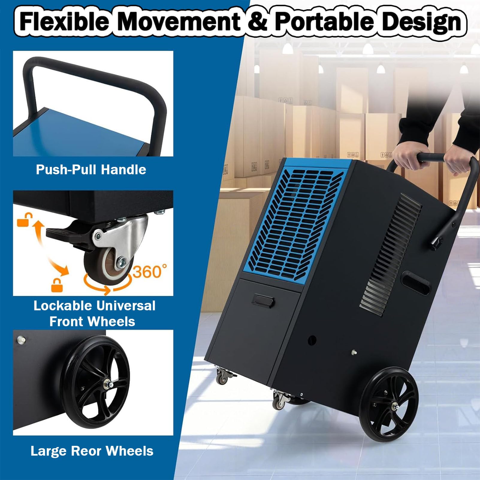 Deumidificatore A Compressore, Display Digitale Dell'Umidità, Ultra-Silenzioso, A Risparmio Energetico, Timer 24 Ore, Ideale per Asciugare I Vestiti Umidi.,Black