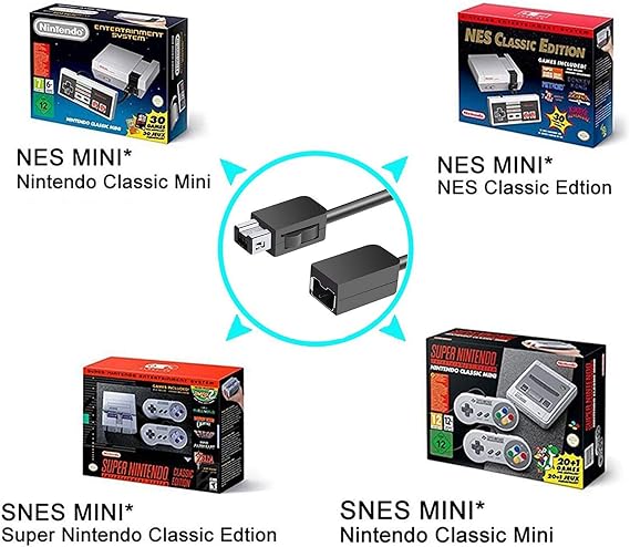 TENINYU 2-Pack SNES Classic Controller Extension Cable 10Ft, Extension Power Cord for 2017 & 2016 Mini Versions of Super Nintendo and NES [Classic Edition] & [Nintendo Classic Mini] & Wii U