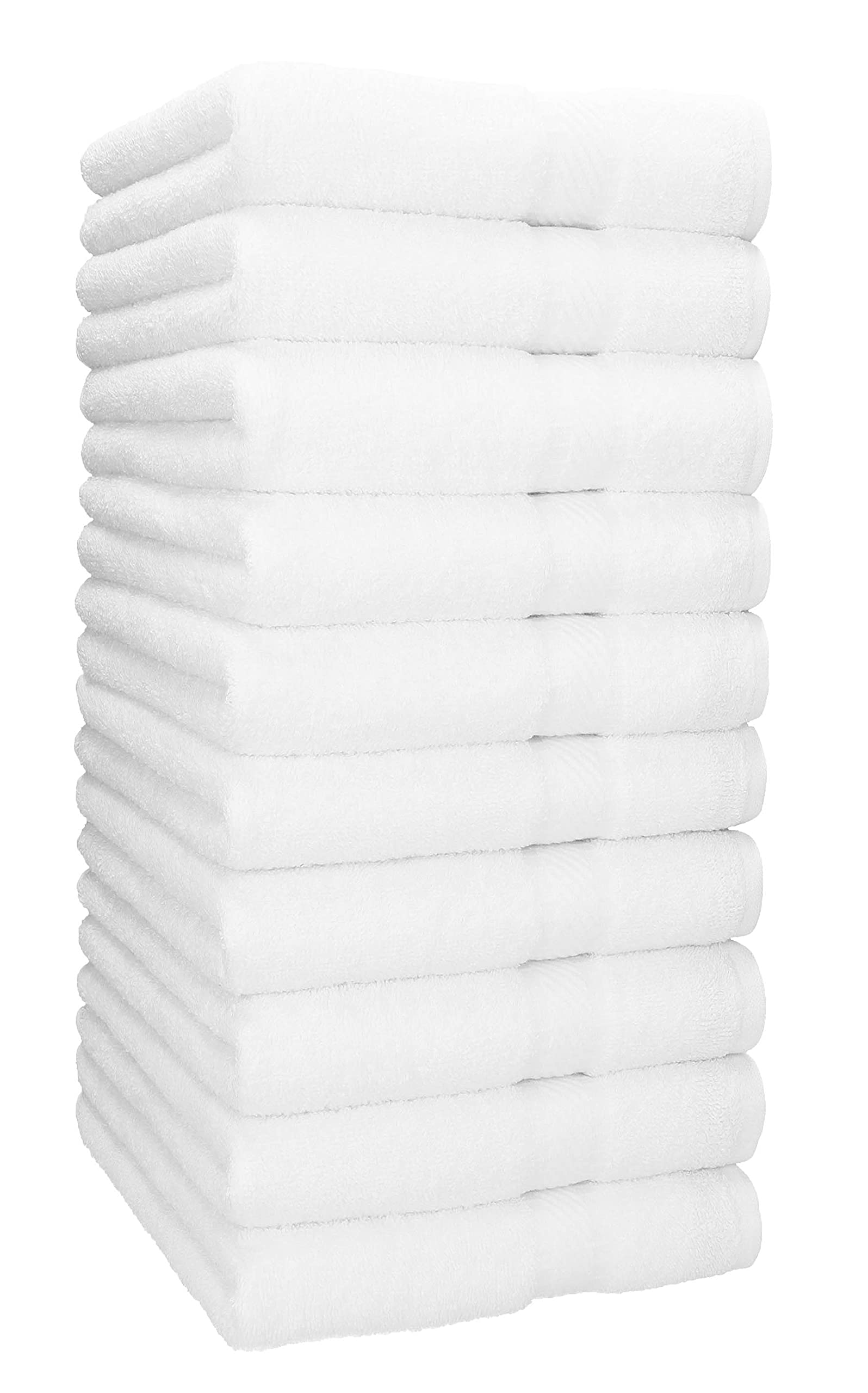 Betz Handtuch 10er Pack Handtücher Set Palermo Größe 50x100 cm 100% Baumwolle - gut trocknend, leichte Qualität - ideal für Sport, Strand, Reisen Farbe weiß