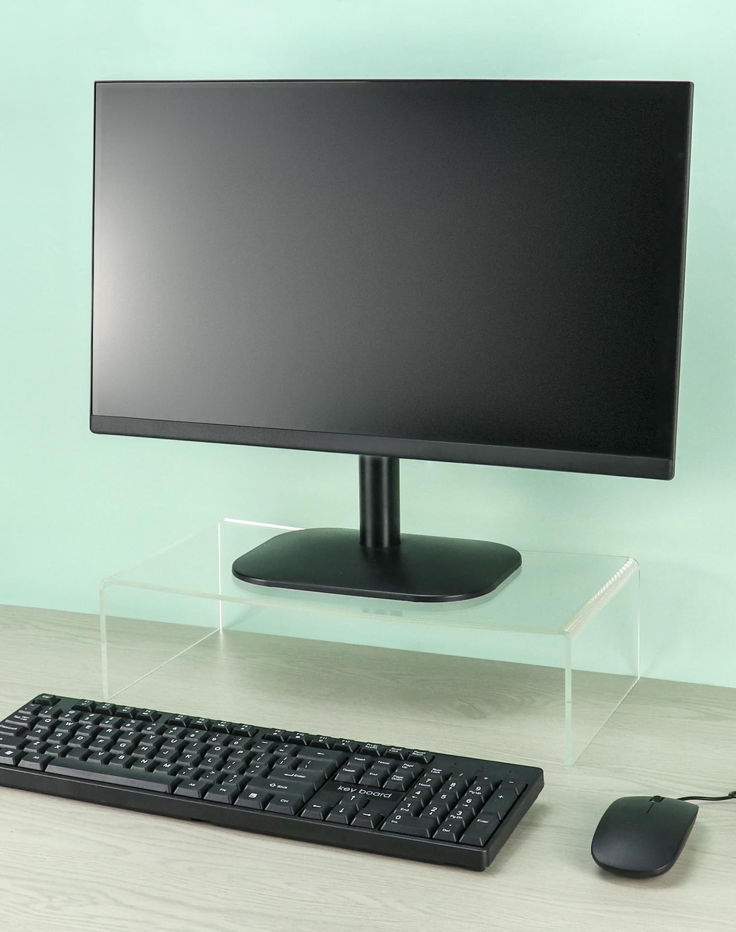 QWORK® 2 Pezzi Supporto per Monitor, Supporto per Laptop in Acrilico, Ripiani in Acrilico, 40 X 20 X 10 Cm, per Monitor per Computer, Laptop