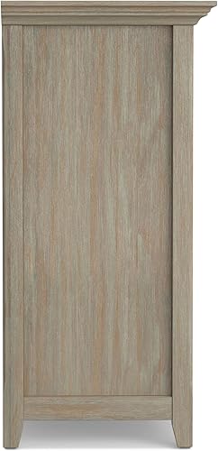 Miniatura 10 de SIMPLIHOME Amherst - Mesa consola de madera maciza de 57 pulgadas de ancho con 8 cubos de almacenamiento en gris envejecido, estantería de cubo de