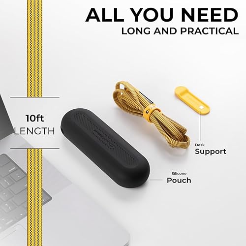 Miniatura 4 de Rolling Square inCharge XL - Cable de carga múltiple 6 en 1, cable USB portátil y USB-C con potencia de carga ultra rápida de 100 W, 10 pies9.8ft,