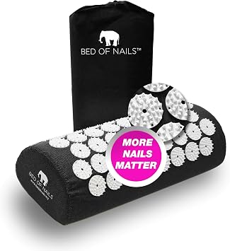 Bed of Nails Acupressure Pillow Original Bon Acupressure Design with 2142 Precision Nails, 15 x 6 x 4", Black