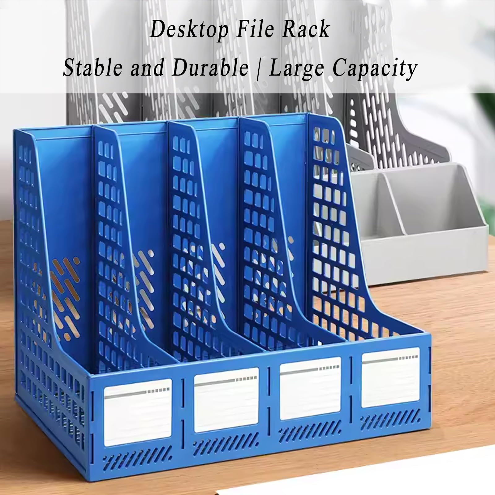 Desk File Rack Limitliho Magazine Holder - Desktop File Organizer Rack ...