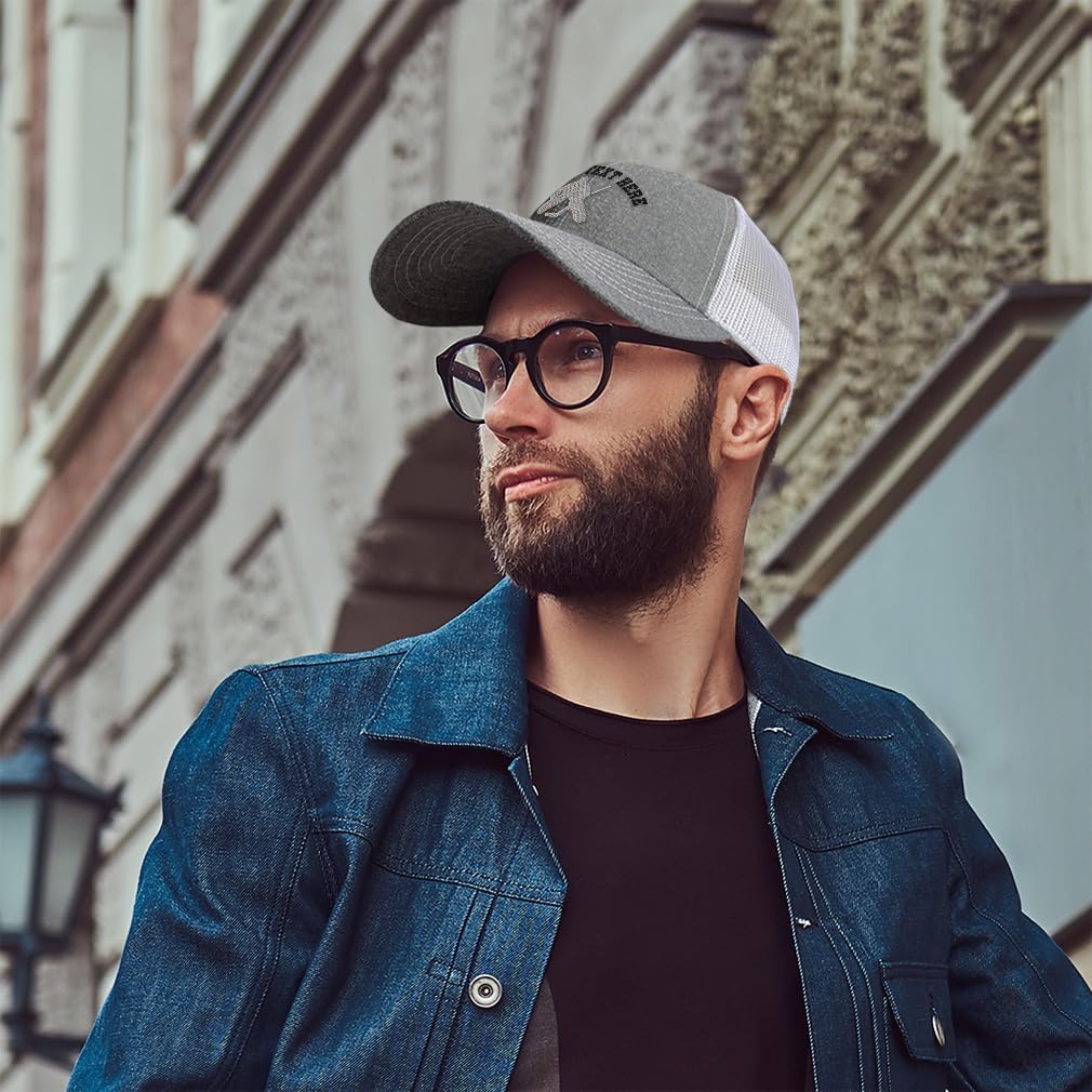 Custom Mesh Cap Hat Embroidered Hockey Goalie B Embroidery Trucker Hats for Men & Women Cotton