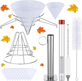 14 Pcs Maple Syrup Making Kit with Maple Syrup Hydrometer Kit and Filter Set Include Maple Syrup Hydrometer Test Cup Brush Filter Holder and 10 Pcs Filter Cloths for Maple Syrup Supplies
