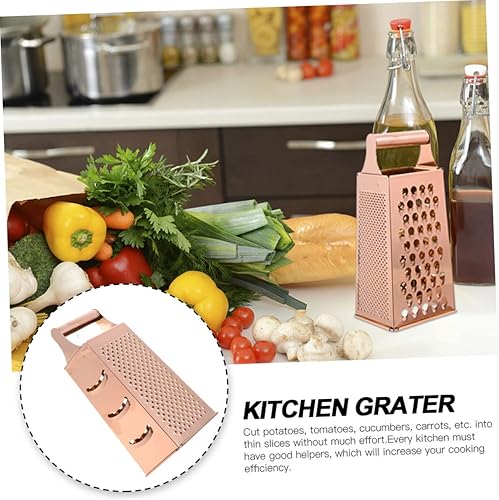 Miniatura 3 de DOITOOL 1 rallador de caja, rallador de queso de acero inoxidable de 4 caras con recipiente de almacenamiento, rejilla vertical de acero inoxidable