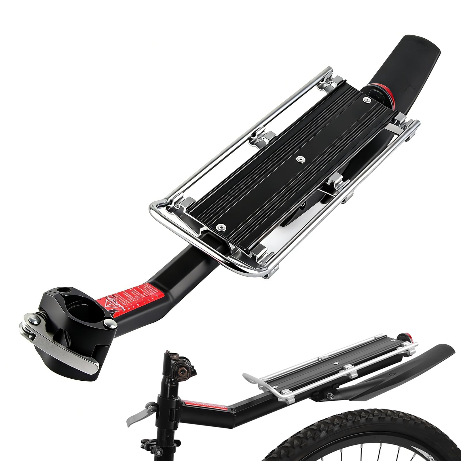 Porte-Bagages Arrière de Vélo - cargorack Aluminium Noir