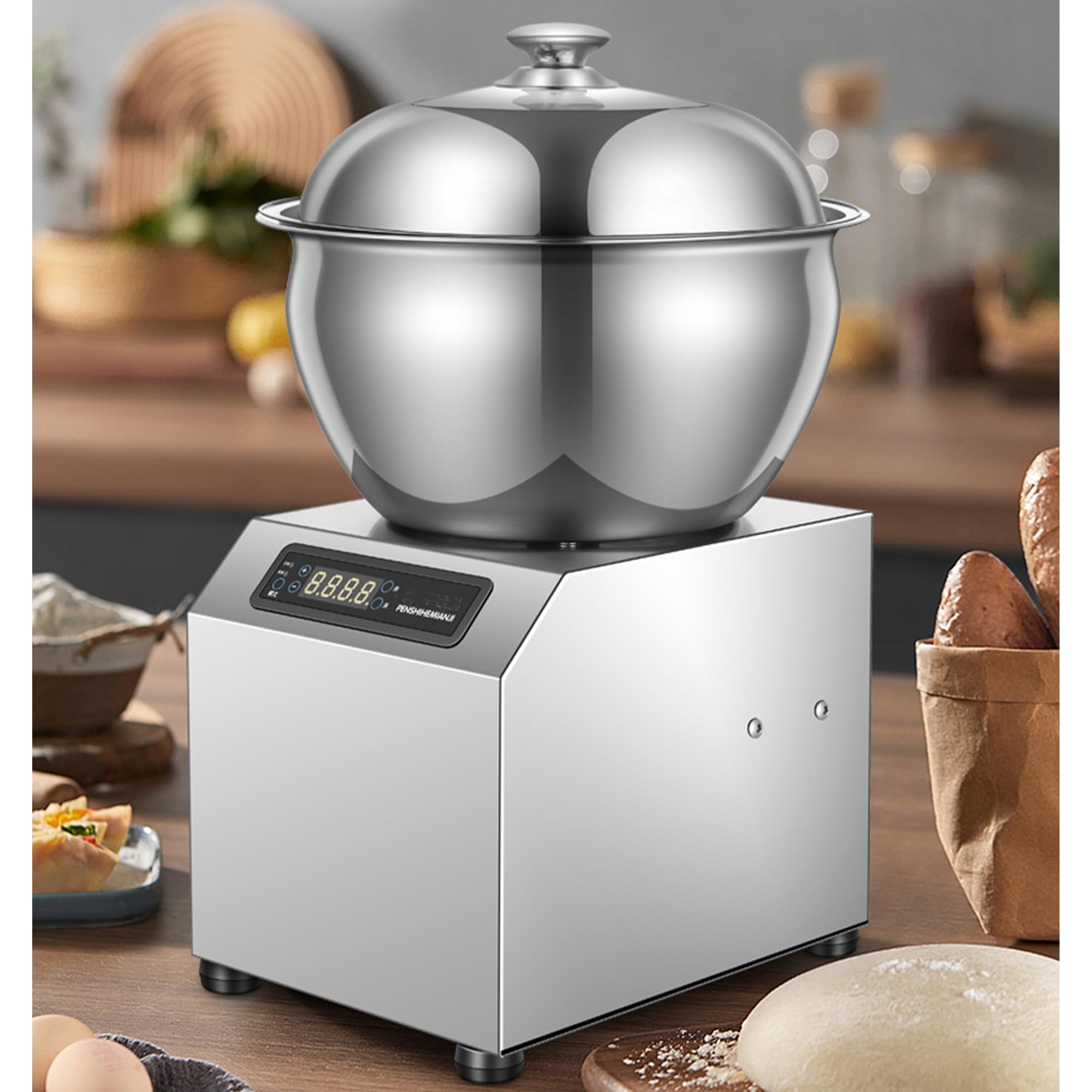 Impastatrice Spirale Professionale A Doppia Rotazione Heavy Duty Con Ciotola In Acciaio Inossidabile E Timer - Mixer Elettrico Per Impasto Di Pane E Pizza | Ideale Per Ristoranti E Pasticcerie 5kg