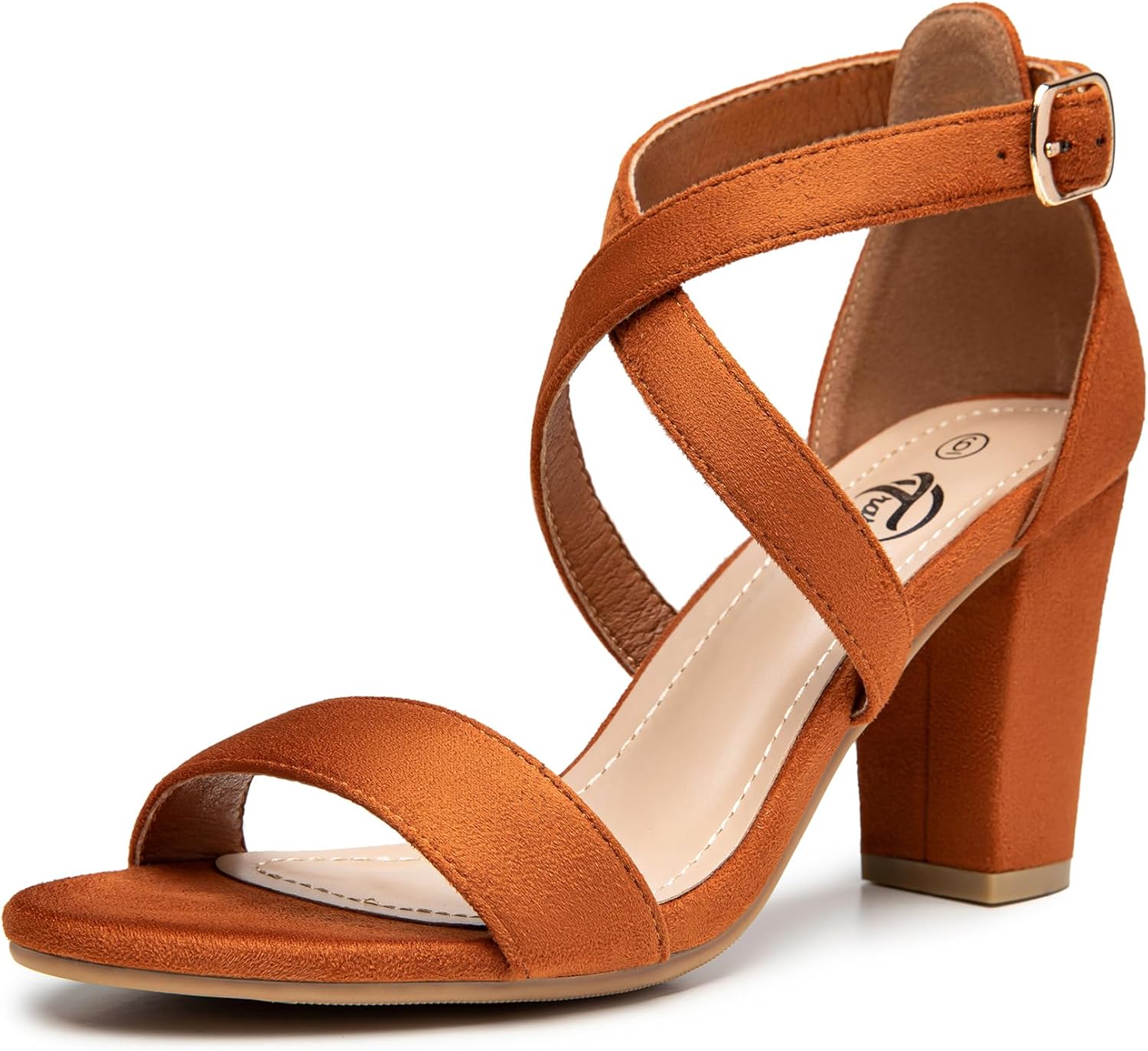 Trary Women's Sandal, White, Block Heel, Ankle Strap, Size 5-11.5, Formal Occasion Attendees