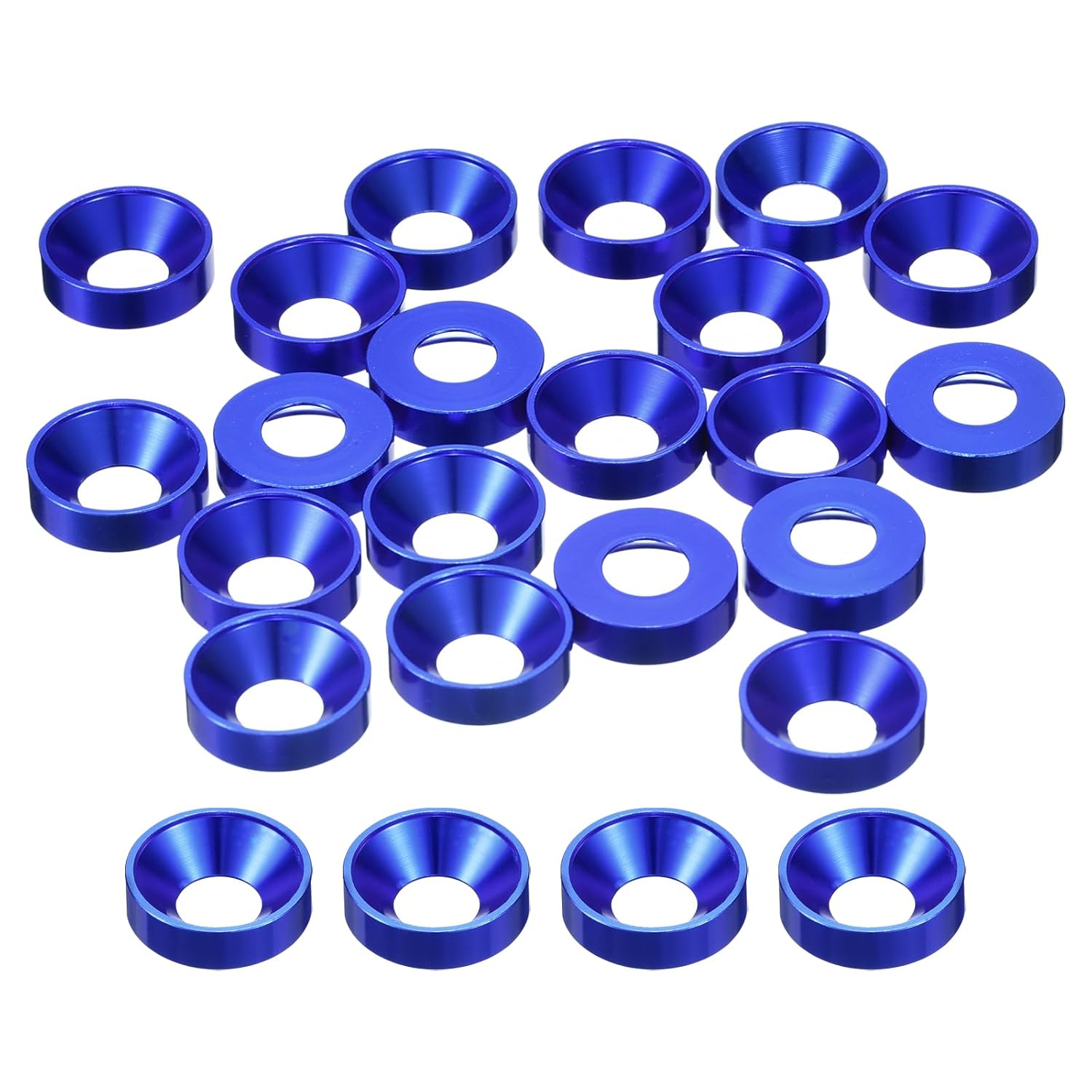 Pack of 20 Cone Cup Washers M8 Washer Made of Aluminium Alloy Screw Pads Cup Head Washers for Mechanical Accessories Dark Blue