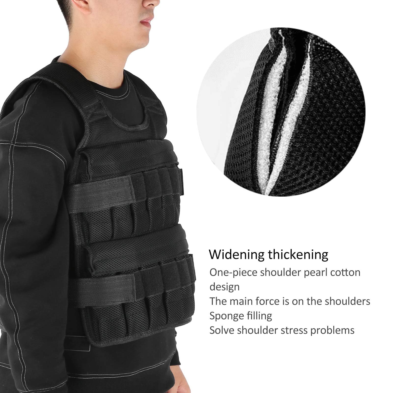 Gewichtsweste (keine Gewichte), verstellbare Gewichtsweste aus Netzstoff, Sandsack, Sport, Laufen, beschwerter Plattenträger für Krafttraining, Fitness, Muskelaufbau