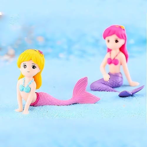 Miniatura 3 de Figura de sirena rosa, adorno de acuario, mini accesorio de micro paisaje, mini sirena para accesorios de jardín de hadas, decoración de acuario de