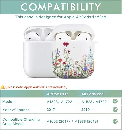 Vista 43 de Cutebricase Funda para Airpods, Paris Tower Airpod Funda protectora rígida para Apple AirPods 2 y 1 con llavero compatible con carga inalámbrica