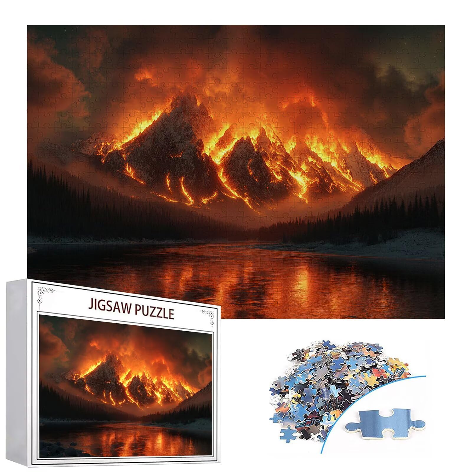 Puzzle 3000 elementów górskie puzzle dla dorosłych jezioro 122 x 81 cm unikalne rzemiosło klasyczne 3D drewniana układanka do rodzinnych gier biznesowych, układanka do samodzielnego wykonania nawet do