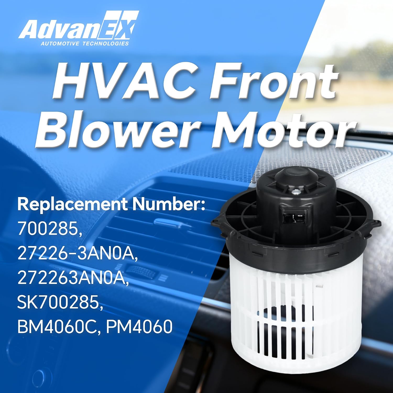700285 HVAC Heater Front Blower Motor Compatible with Nissan 2012-2019 Versa 2014-2019 Versa Note Replace 272263AN0A with Fan Cage