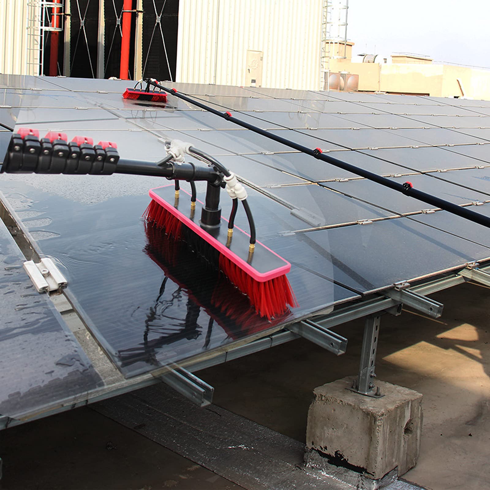 Pulizia Pannelli fotovoltaici Kit Pulizia Pannelli fotovoltaici Spazzola Pannelli fotovoltaici,lavavetri telescopico pulisci vetri,Asta per la Pulizia delle finestre, Kit per la Pulizia dell