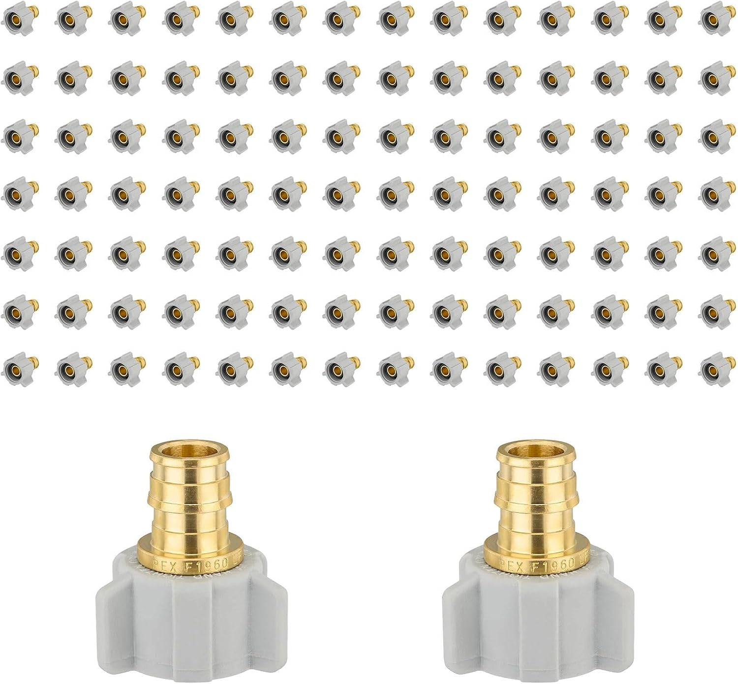 10-Pack Niikappu 1/2" PEX A x 1/2" Female NPT Swivel Adapter, Full Flow Pex-A Expansion Fitting, Heavy Duty Brass Expansion Pipe Fitting