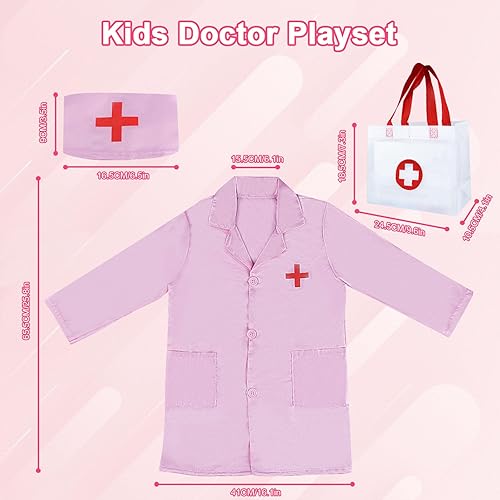 Miniatura 5 de Kit médico para niños, juego de médicos para niños, juego de doctor para niños con juguete para perros, bolsa de almacenamiento médico, juguete de