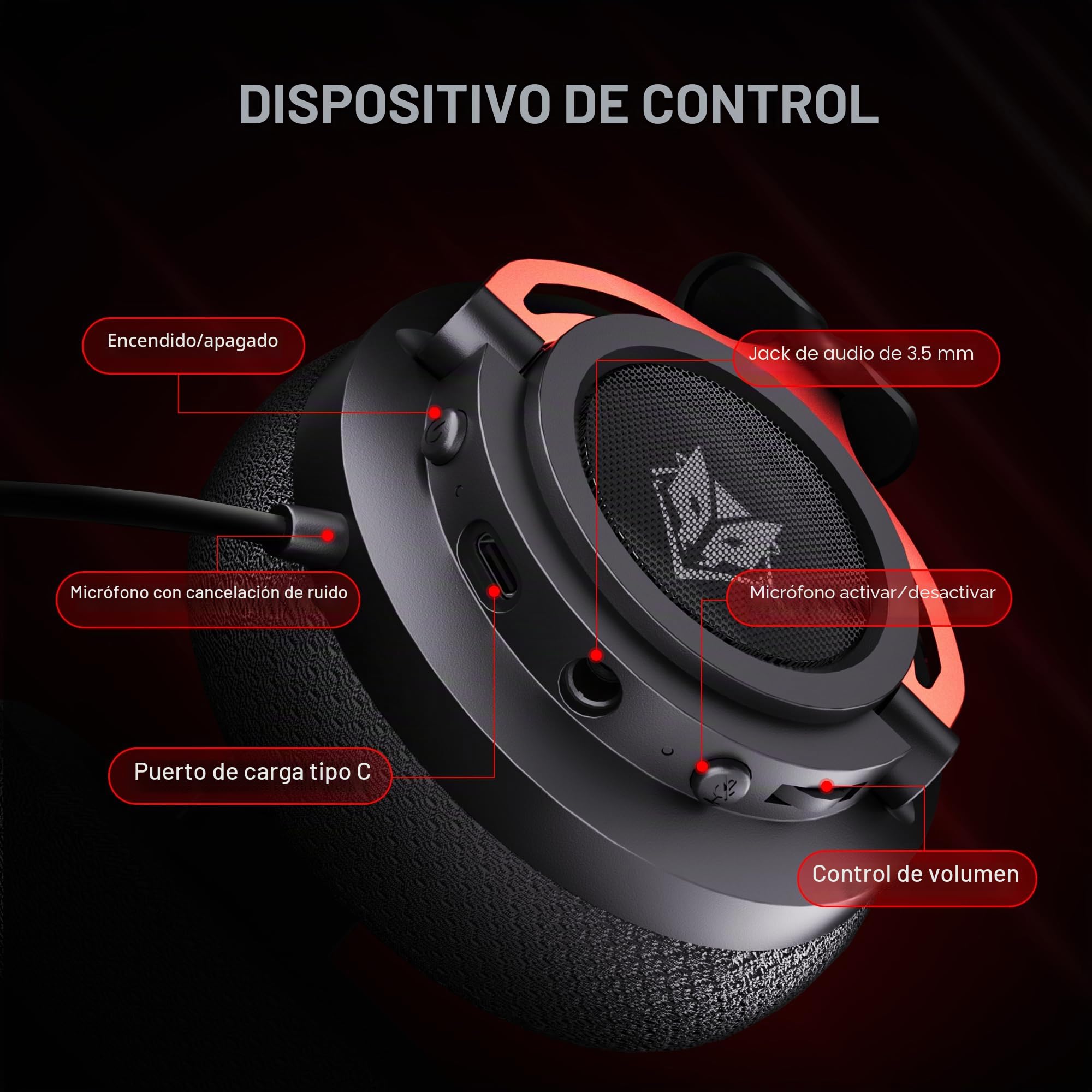 NUBWO Auriculares Inalámbricos para Gaming para PS5, PS4, PC - Auriculares Over-Ear con Micrófono con Cancelación de Ruido, Controladores de 50 mm y 100 Horas de Batería