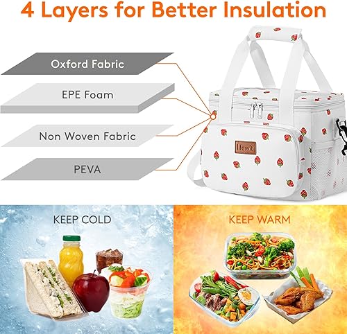 Miniatura 28 de Lifewit Bolsa de Almuerzo Mediana Aislada Caja de Almuerzo Hielera Suave Bolsa Refrigerante para Adultos Hombres Mujeres, Gris 12 Latas (9L)