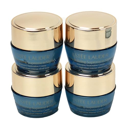 Estee Lauder Paquete de 4 crema restauradora intensiva Revitalizing Supreme+ Night Intensive, 0.24 onzas cada muestra sin caja