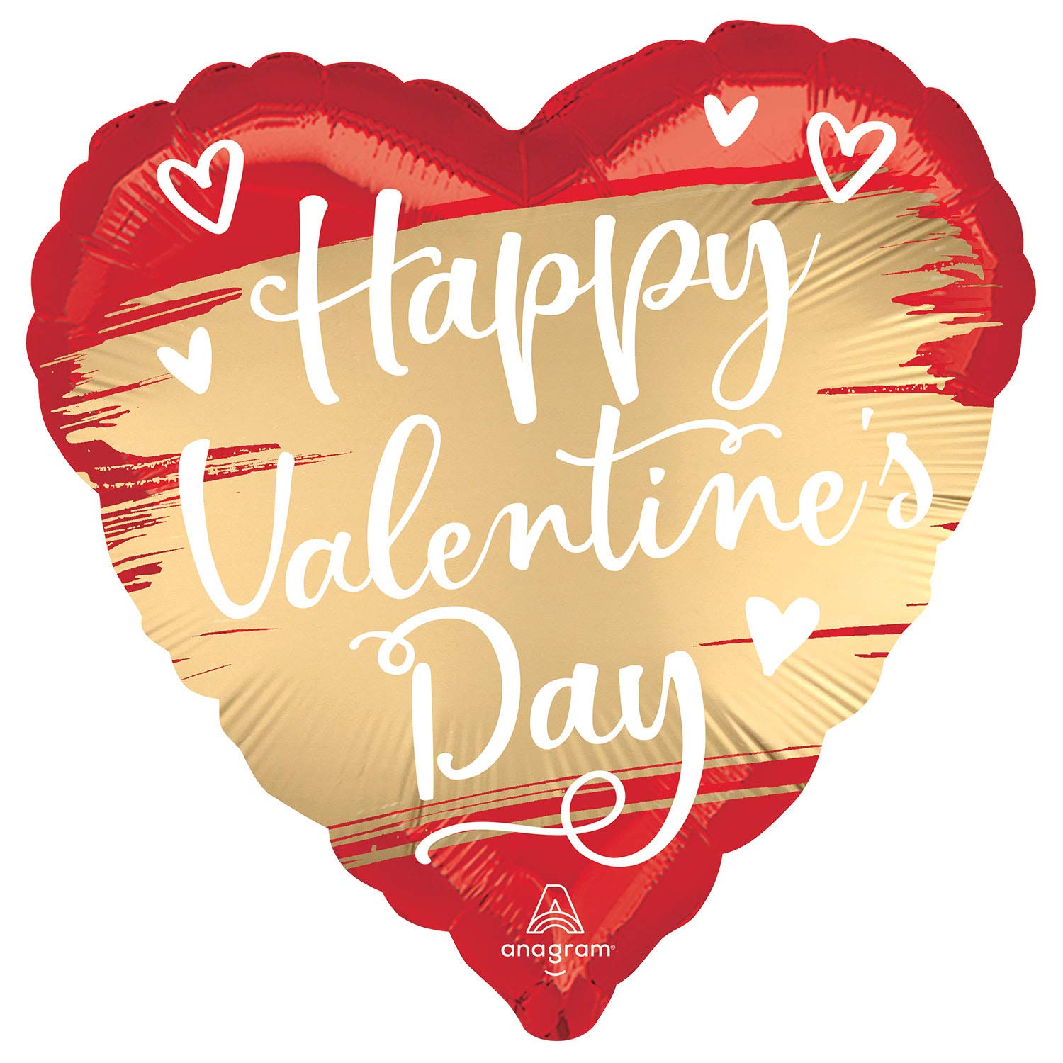Standard Heart shaped Happy Valentines Day foil with gold swoosh