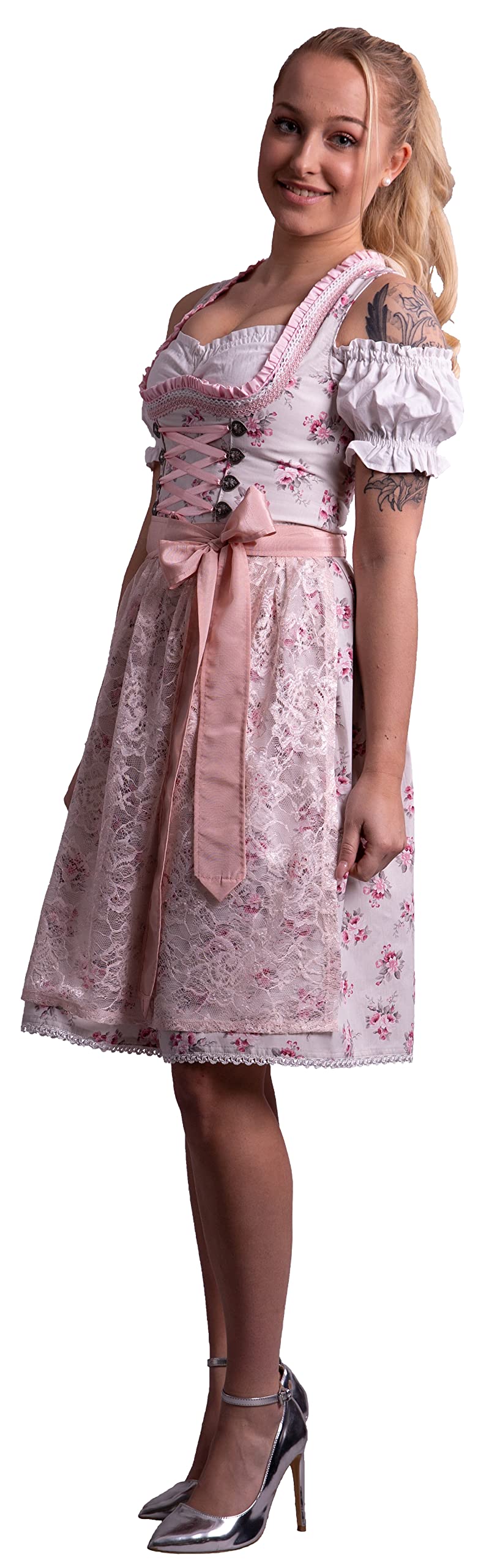 Dirndl Set Trachtenkleid 3tlg. Damen Midi Dirndl Golden Trachten