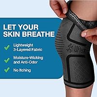 Vista 7 de UFlex Athletics Rodillera de compresión para rodillas para mujeres y hombres - Rodillera de soporte para deportes, correr, levantamiento de pesas